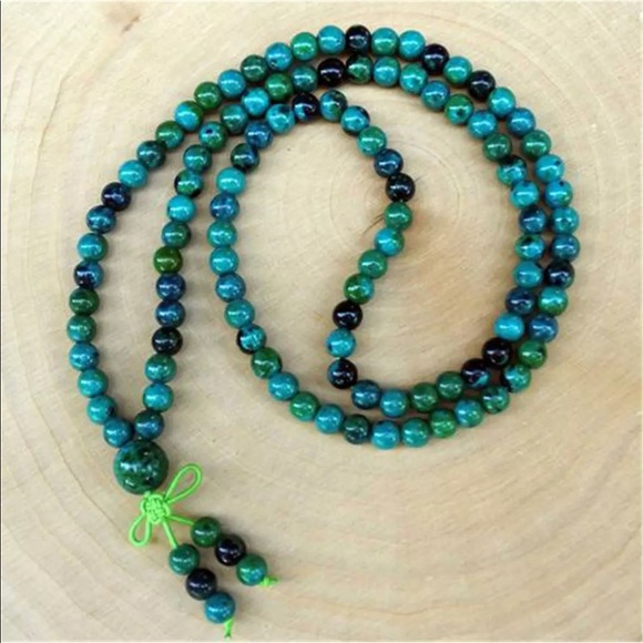 6mm natural Chrysocolla Gemstone bracelet/necklace - Picture 4 of 5